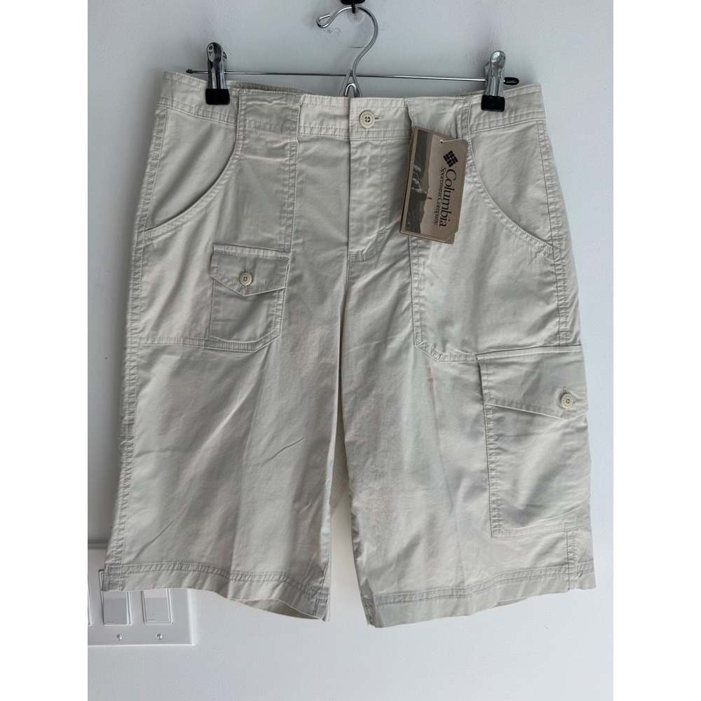 Columbia Womens McKenzie River Shorts Fossil Tan Cargo Hiking NEW